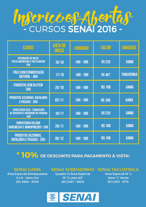 Senai Inscri&ccedil;&otilde;es Abertas 2016