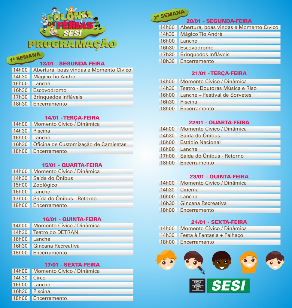 Programação Colônia de Férias 2014
