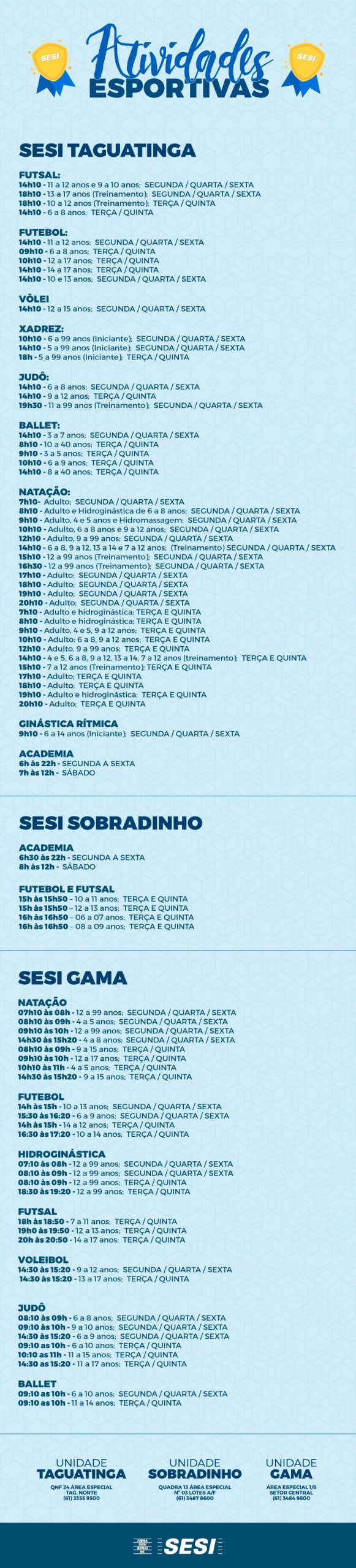 atividades esportivas sesi 2017